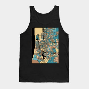 Baton Rouge Map Pattern in Mid Century Pastel Tank Top